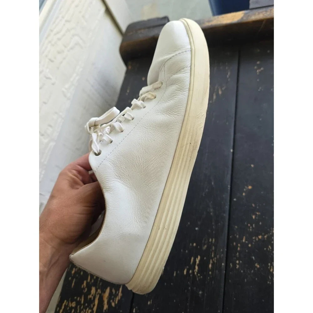 Cole Haan Men’s White Leather Lace-Up Sneakers Round Toe US 13